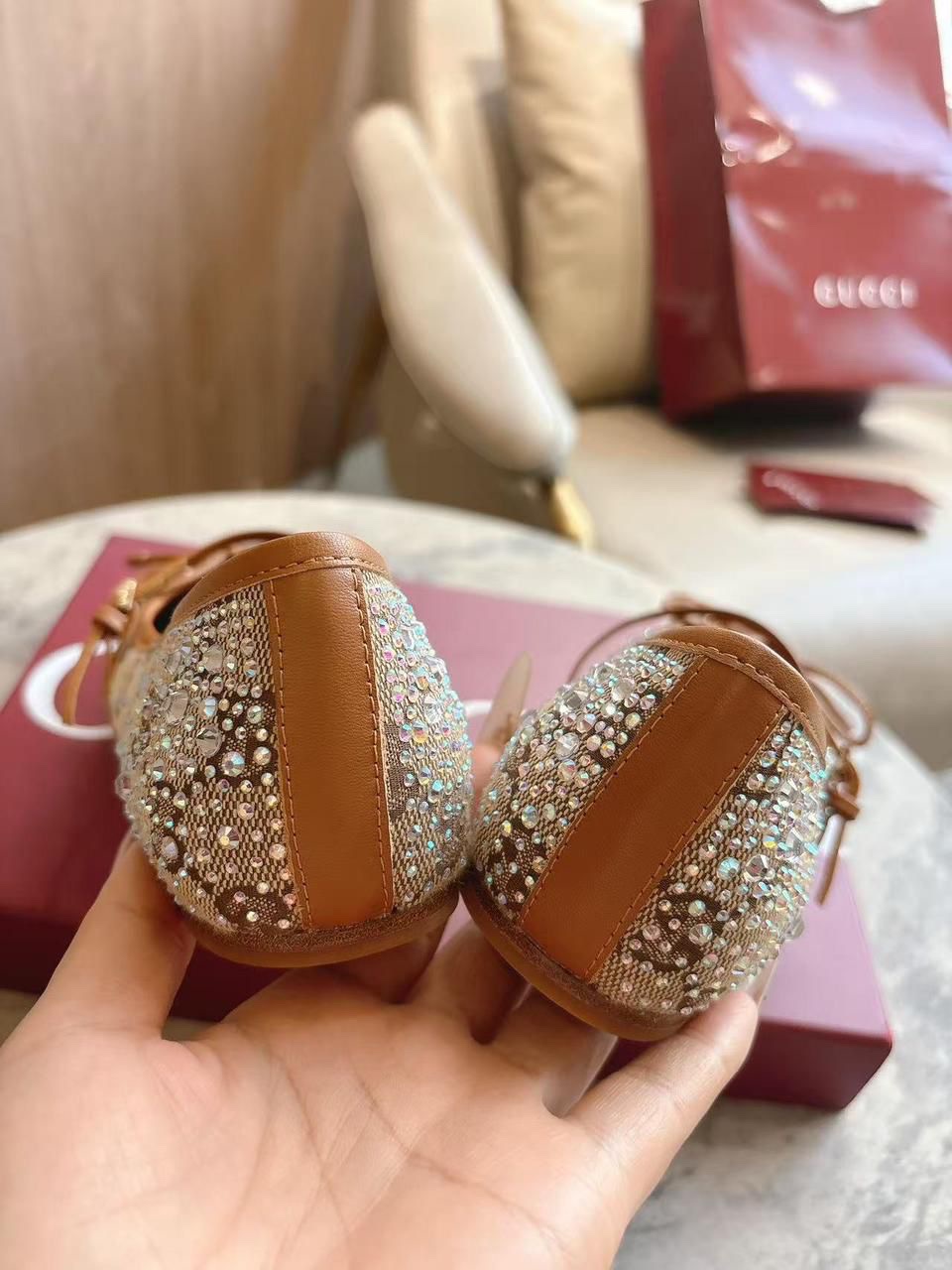 Gucci Gg Crystal Horsebit Ballet - Image 2