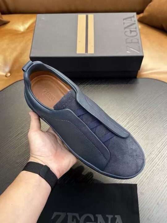 Blue Zegna Triple Stitch