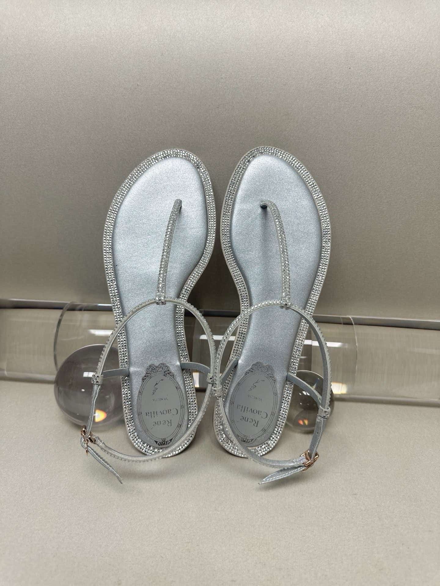 René Caovilla crystal-embellished sandals