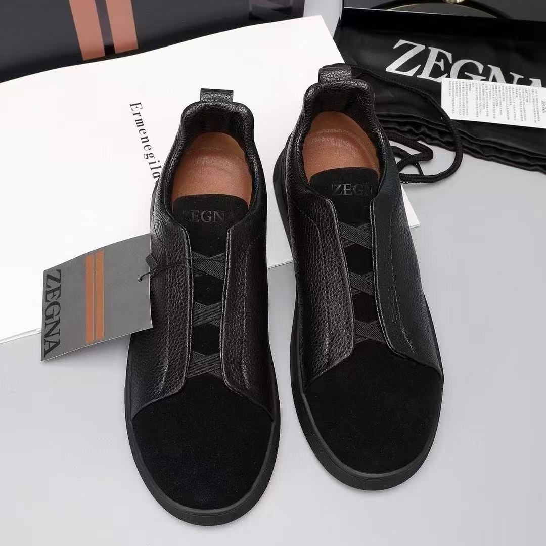 Zegna triple stitch suede + leather - Image 2