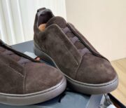 Zegna triple stitch suede