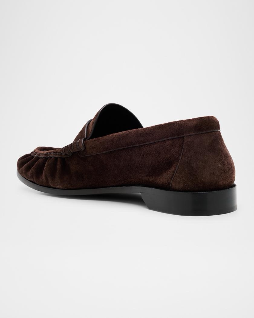 Saint Laurent Suede Cassandre Penny Loafers - Image 3