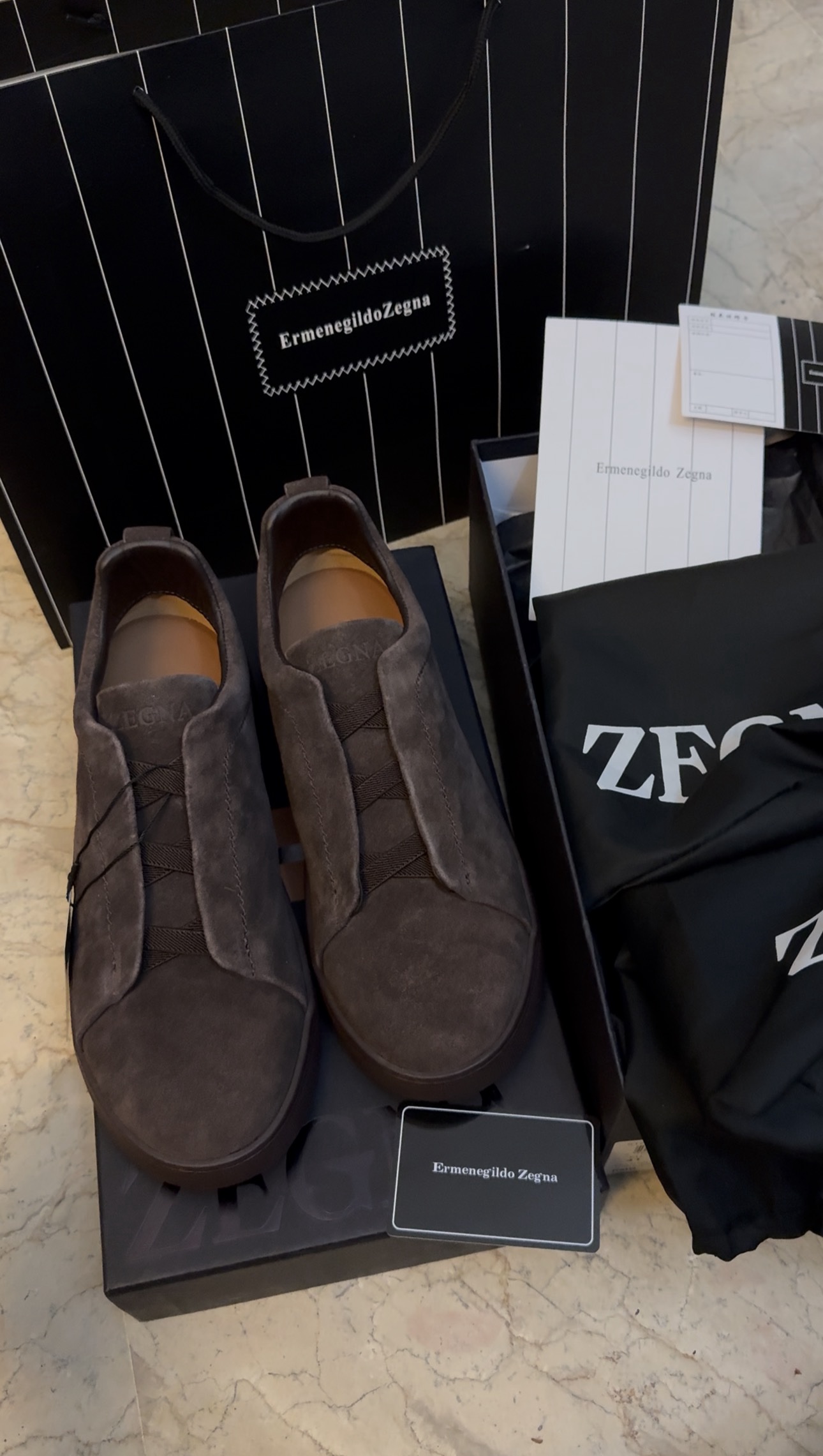 Zegna triple stitch suede - Image 3